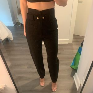Zara high-waisted cotton pants with belt